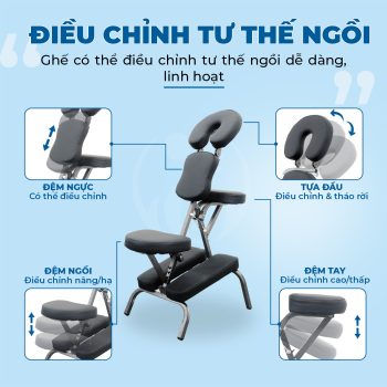 Ghế ngồi massage trị liệu tác động cột sống lưng Herab HMBS-1010