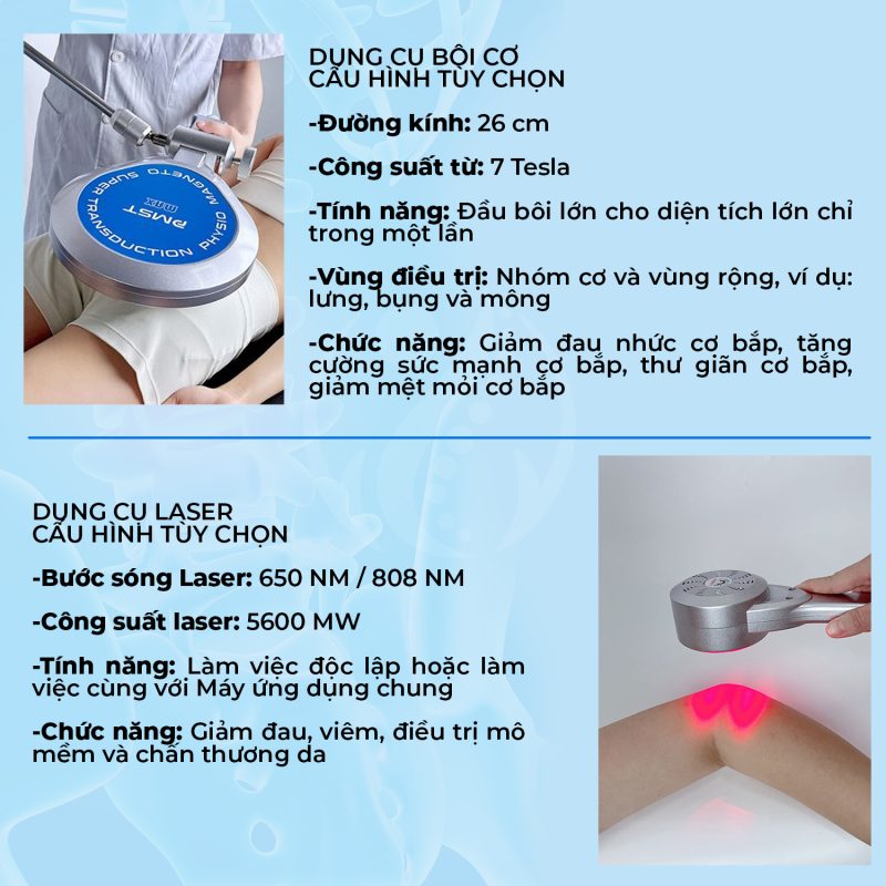 Máy trị liệu từ trường siêu dẫn hồng ngoại PMST MAX DOU - 2 tay cầm