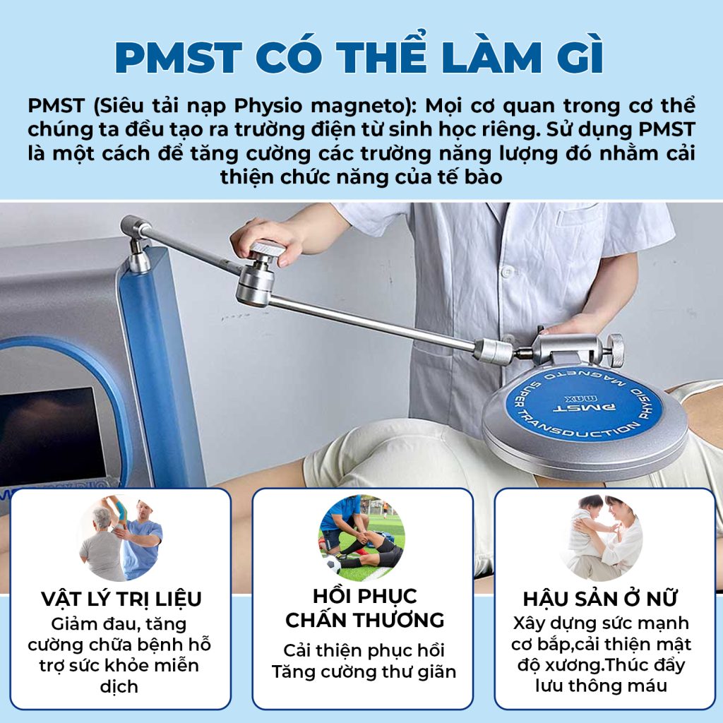 Máy trị liệu từ trường siêu dẫn hồng ngoại PMST MAX DOU - 2 tay cầm