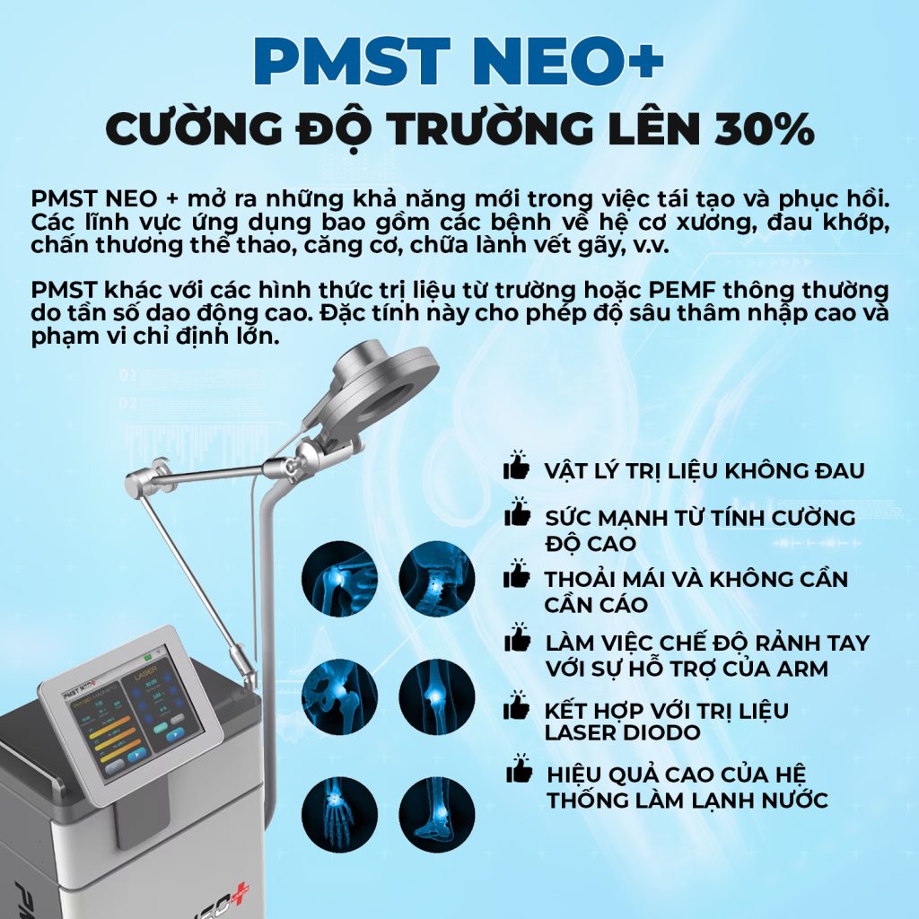 Máy từ trường trị liệu siêu dẫn kết hợp laser thân đứng PMST NEO+